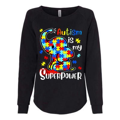 Autism Is My Superpower Cute Elephant Autism Awareness Womens California Wash Sweatshirt