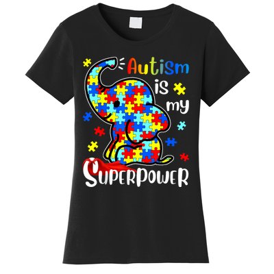 Autism Is My Superpower Cute Elephant Autism Awareness Women's T-Shirt