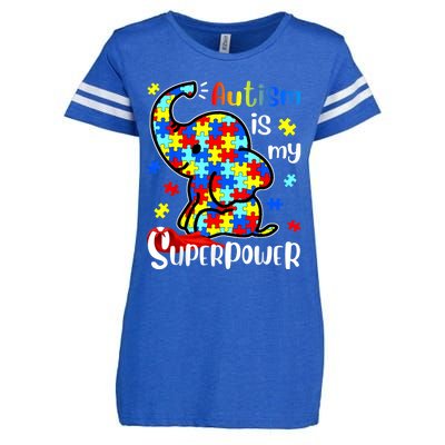 Autism Is My Superpower Cute Elephant Autism Awareness Enza Ladies Jersey Football T-Shirt