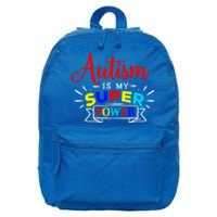 Autism Is My Superpower Cute Gift Colorful Autistic Disability Gift Meaningful G 16 in Basic Backpack