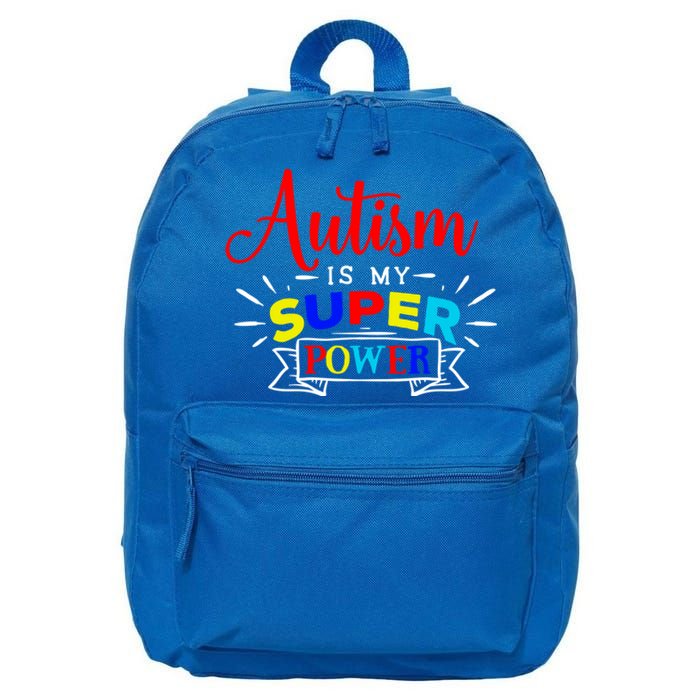 Autism Is My Superpower Cute Gift Colorful Autistic Disability Gift Meaningful G 16 in Basic Backpack