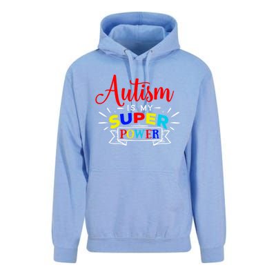 Autism Is My Superpower Cute Gift Colorful Autistic Disability Gift Meaningful G Unisex Surf Hoodie