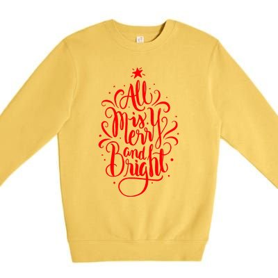 All Is Merry And Bright Christmas Holiday Premium Crewneck Sweatshirt