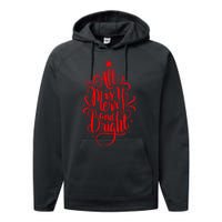 All Is Merry And Bright Christmas Holiday Performance Fleece Hoodie