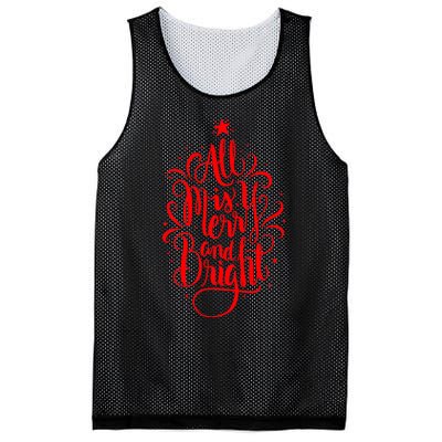 All Is Merry And Bright Christmas Holiday Mesh Reversible Basketball Jersey Tank