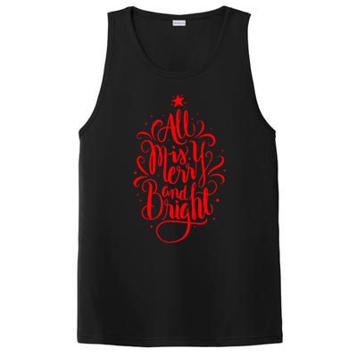 All Is Merry And Bright Christmas Holiday PosiCharge Competitor Tank