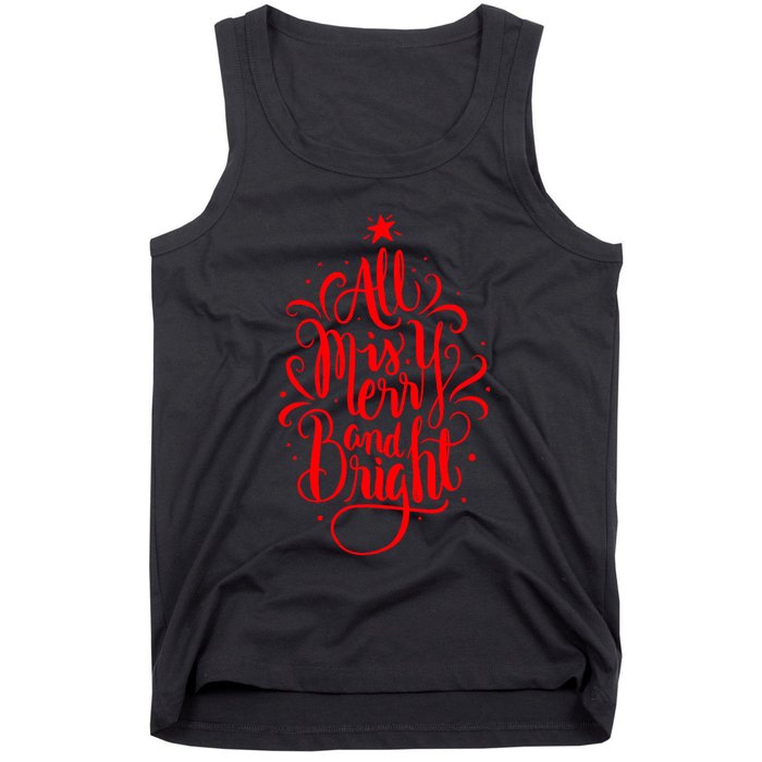 All Is Merry And Bright Christmas Holiday Tank Top