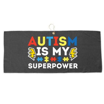 Autism Is My Superpower Autistic Advocate Gift Large Microfiber Waffle Golf Towel