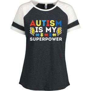 Autism Is My Superpower Autistic Advocate Gift Enza Ladies Jersey Colorblock Tee