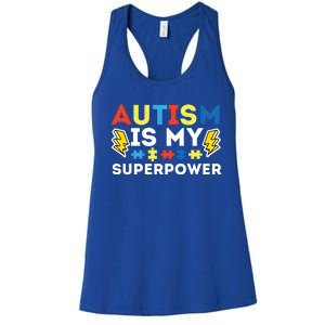 Autism Is My Superpower Autistic Advocate Gift Women's Racerback Tank