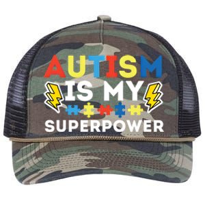 Autism Is My Superpower Autistic Advocate Gift Retro Rope Trucker Hat Cap