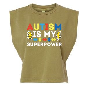 Autism Is My Superpower Autistic Advocate Gift Garment-Dyed Women's Muscle Tee