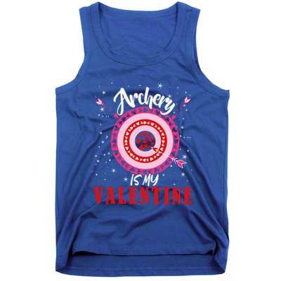 Archery Is My Valentine Funny Valentines Day Archers Archery Gift Tank Top