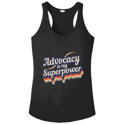Advocacy Is My Superpower Design Advocacy Ladies PosiCharge Competitor Racerback Tank
