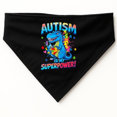 Autism Is My Superpower Dinosaur  Autism Awareness USA-Made Doggie Bandana