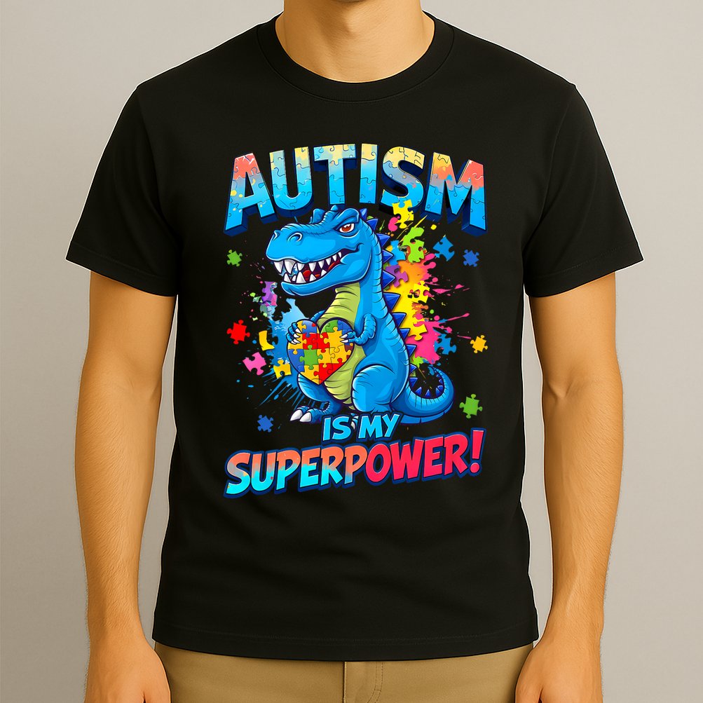 Autism Is My Superpower Dinosaur  Autism Awareness T-Shirt