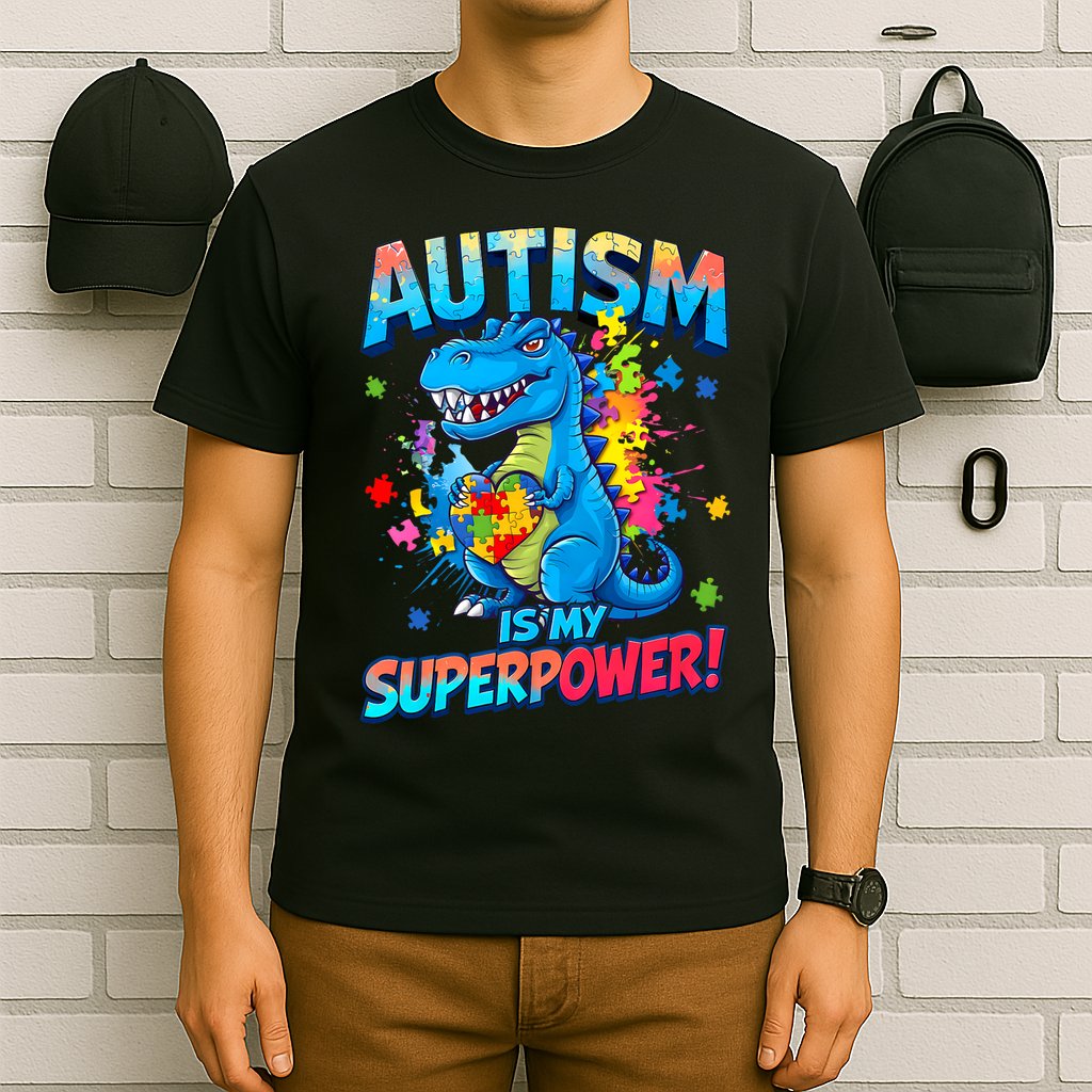 Autism Is My Superpower Dinosaur  Autism Awareness T-Shirt