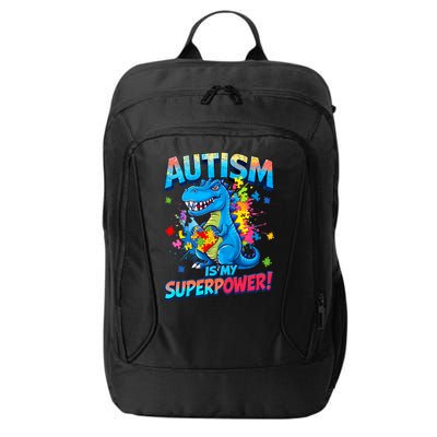 Autism Is My Superpower Dinosaur  Autism Awareness City Backpack
