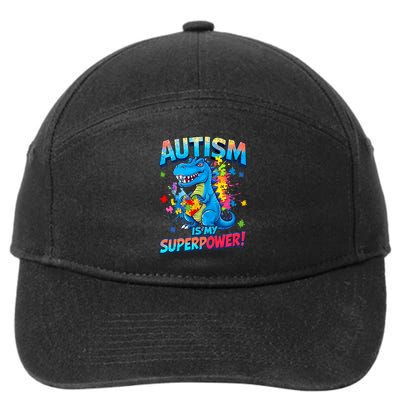 Autism Is My Superpower Dinosaur  Autism Awareness 7-Panel Snapback Hat