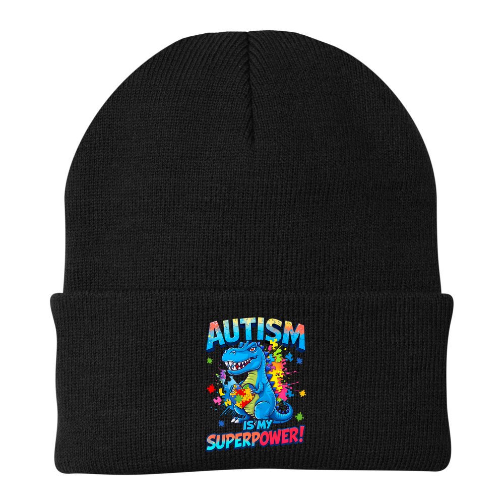 Autism Is My Superpower Dinosaur  Autism Awareness Beanie