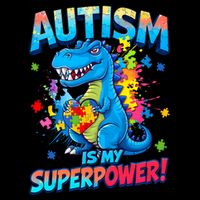 Autism Is My Superpower Dinosaur  Autism Awareness 16 in Basic Backpack