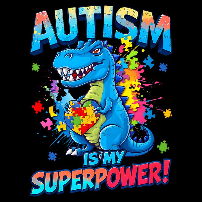 Autism Is My Superpower Dinosaur  Autism Awareness 16 in Basic Backpack