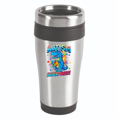 Autism Is My Superpower Dinosaur  Autism Awareness 16oz Travel Tumbler