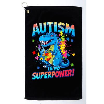 Autism Is My Superpower Dinosaur  Autism Awareness Golf Towel