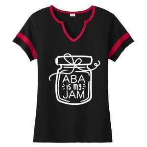 ABA Is My Jam Autism Awareness Ladies Halftime Notch Neck Tee