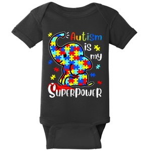 Autism Is My Superpower Cute Elephant Autism Awareness Baby Bodysuit