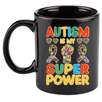 Autism Is My Super Power 11oz C Handle Ceramic Mug