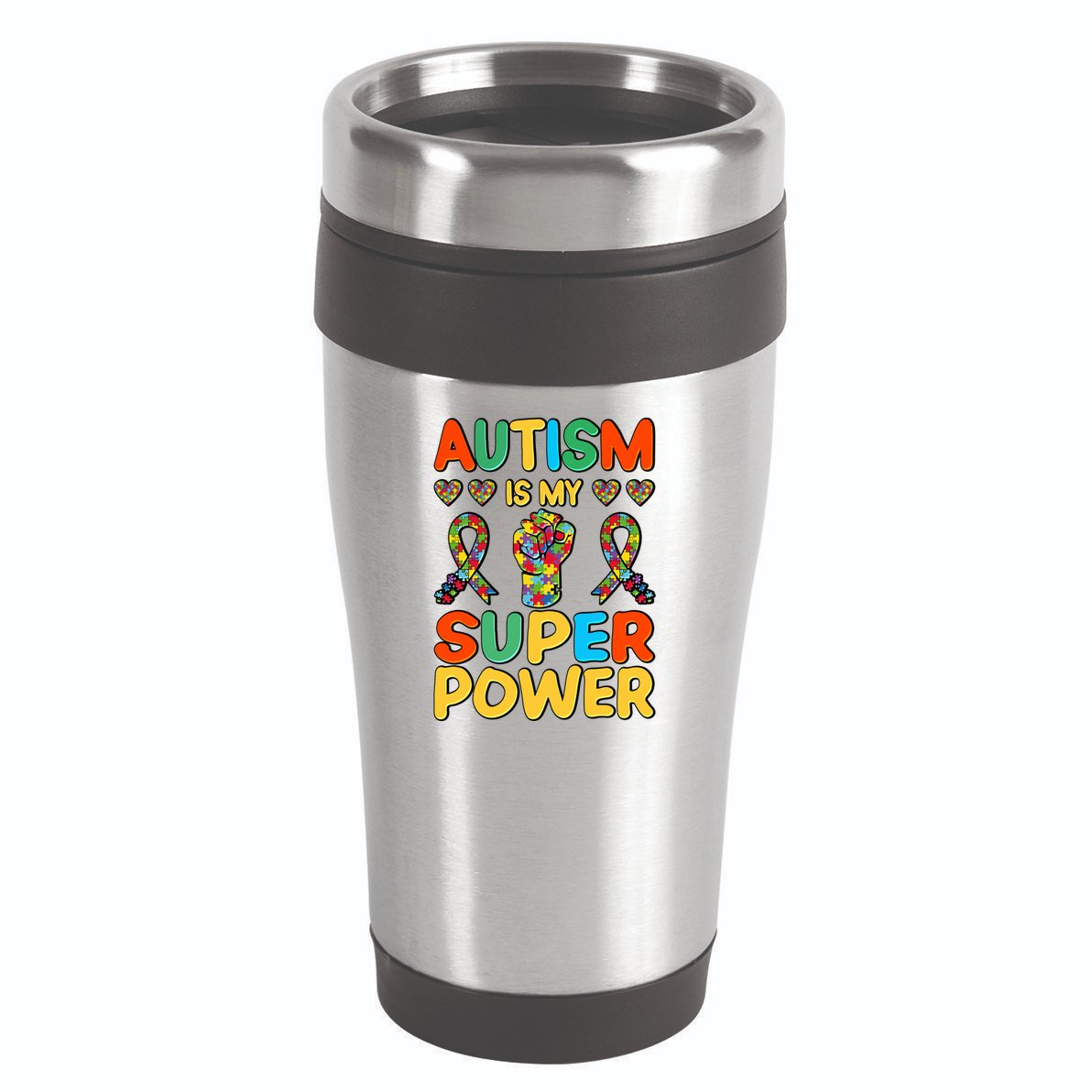 Autism Is My Super Power 16oz Travel Tumbler