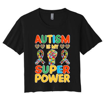Autism Is My Super Power Crop Top