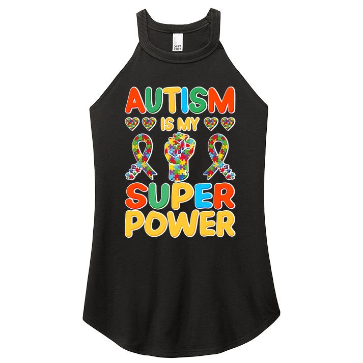 Autism Is My Super Power Women's Perfect Tri Rocker Tank