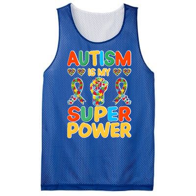 Autism Is My Super Power Mesh Reversible Basketball Jersey Tank