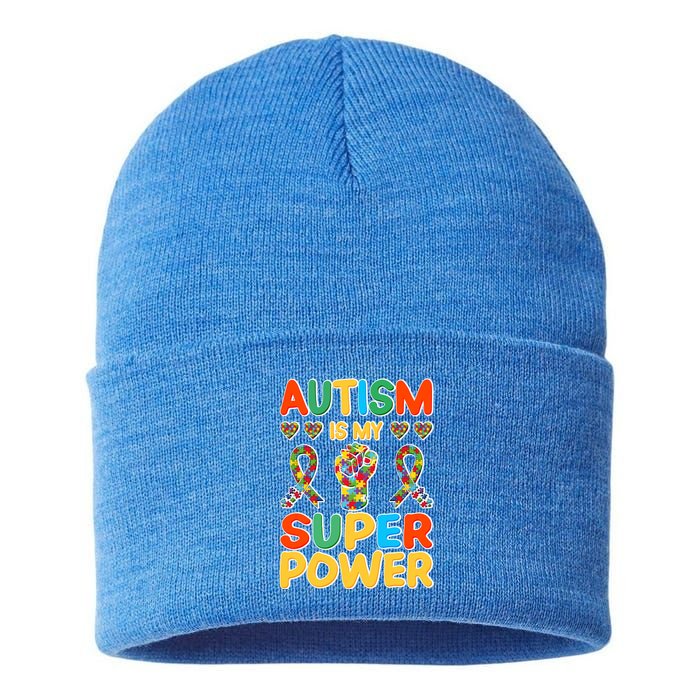 Autism Is My Super Power Sustainable Knit Beanie