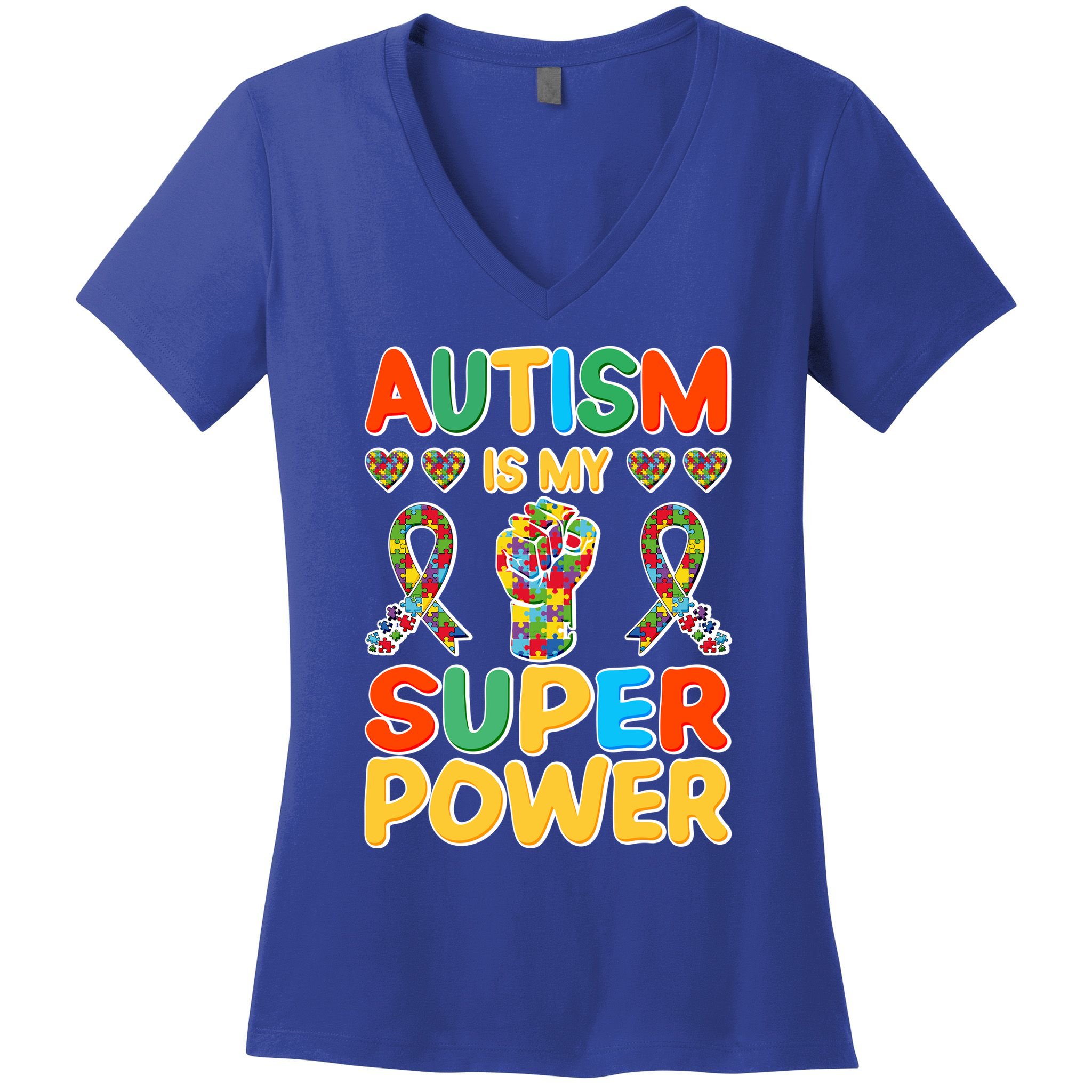 Autism Is My Super Power Women's V-Neck T-Shirt