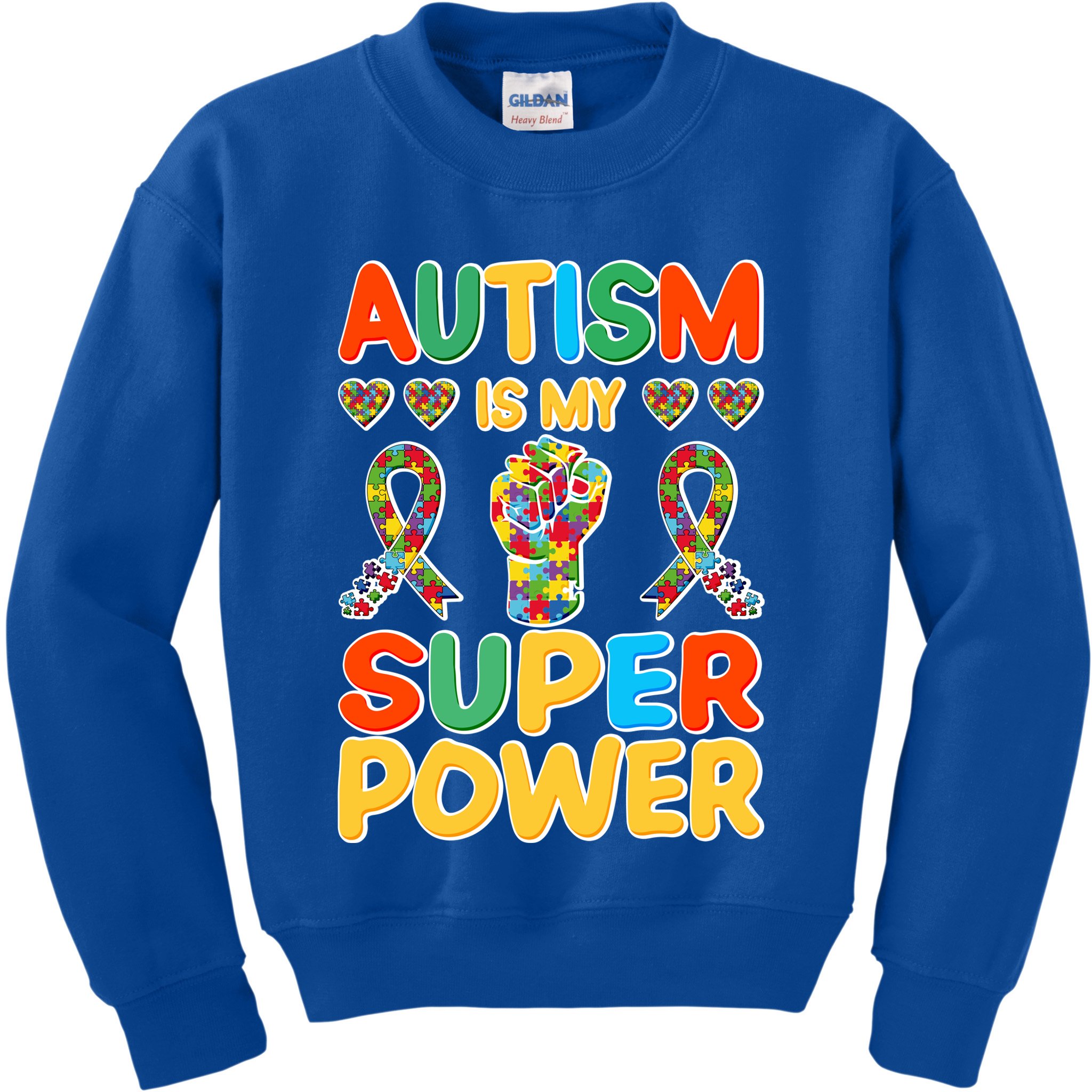 Autism Is My Super Power Kids Sweatshirt