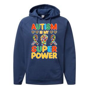 Autism Is My Super Power Performance Fleece Hoodie