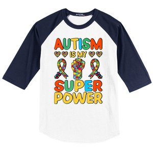 Autism Is My Super Power Baseball Sleeve Shirt