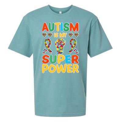 Autism Is My Super Power Sueded Cloud Jersey T-Shirt