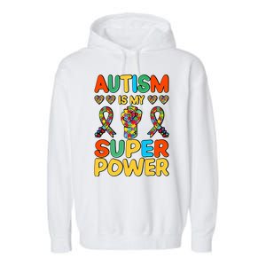 Autism Is My Super Power Garment-Dyed Fleece Hoodie