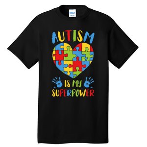 Autism is My Superpower Superhero Autism Awareness Tall T-Shirt