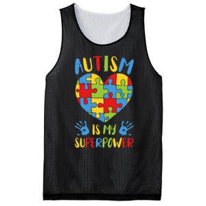 Autism is My Superpower Superhero Autism Awareness Mesh Reversible Basketball Jersey Tank