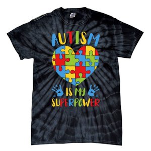 Autism is My Superpower Superhero Autism Awareness Tie-Dye T-Shirt