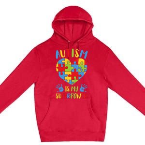 Autism is My Superpower Superhero Autism Awareness Premium Pullover Hoodie