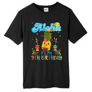 Aloha Its My 9th Birthday 9 Years Hawaiian Luau Candle Tall Fusion ChromaSoft Performance T-Shirt