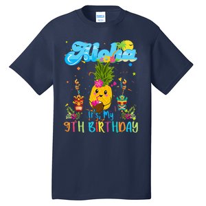 Aloha Its My 9th Birthday 9 Years Hawaiian Luau Candle Tall T-Shirt