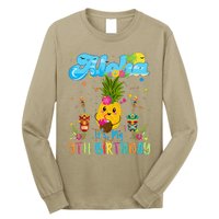 Aloha Its My 9th Birthday 9 Years Hawaiian Luau Candle Long Sleeve Shirt