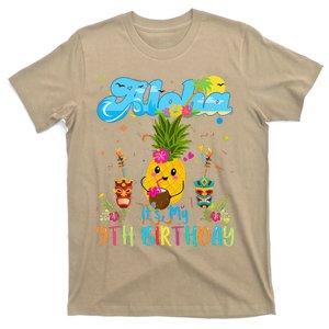 Aloha Its My 9th Birthday 9 Years Hawaiian Luau Candle T-Shirt